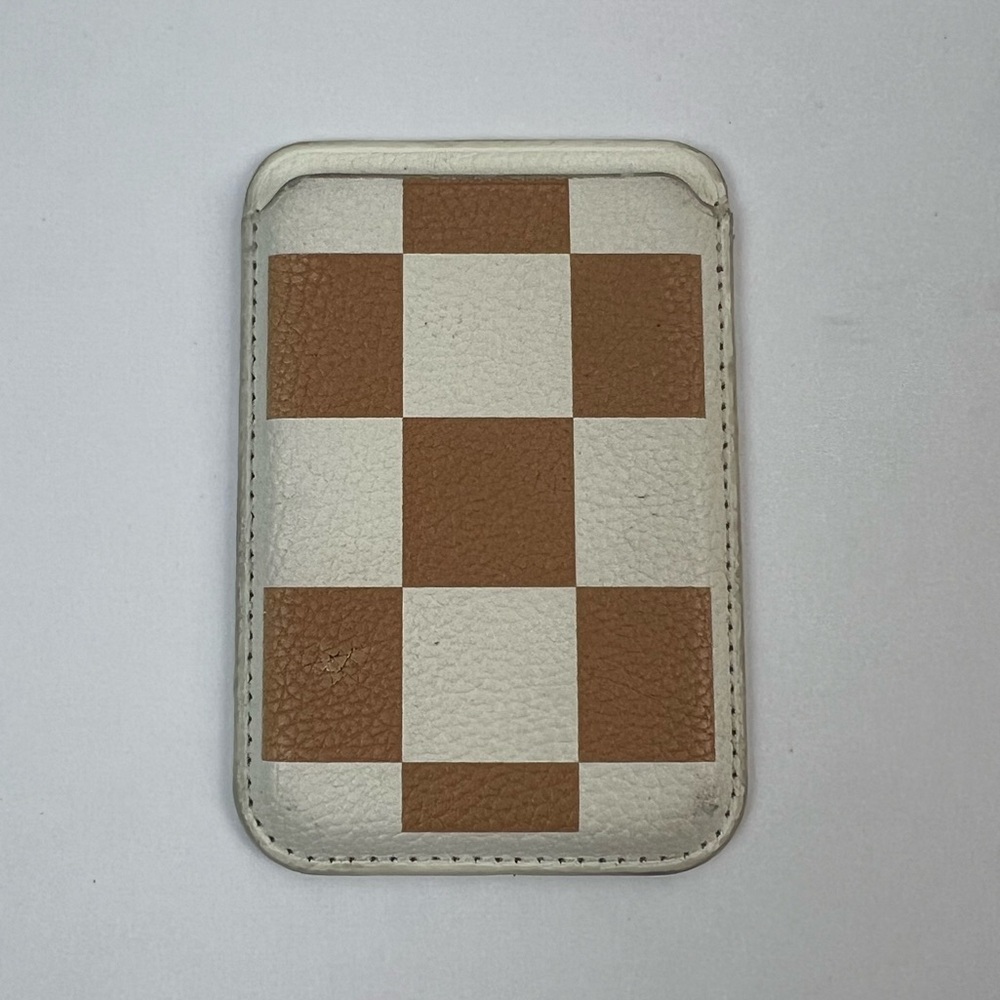 MVMT Tan Checkered MagSafe Card Holder